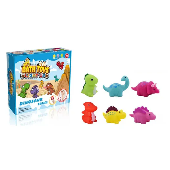 Amazon Hot Selling Baby Bath Light up Toys Water Sense Glow Dinosaur Bath Toy