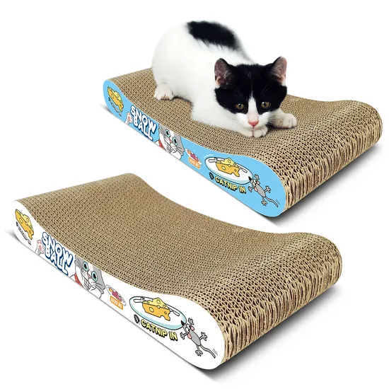 Customized Cmyk Cartoon Printing Corrugated Cat Scratcher Cardboards