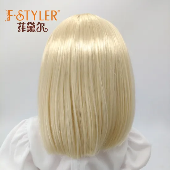 Fstyler BJD Dolls Wigs Straight Doll Hairs Light Gold Girls Fashion Wig