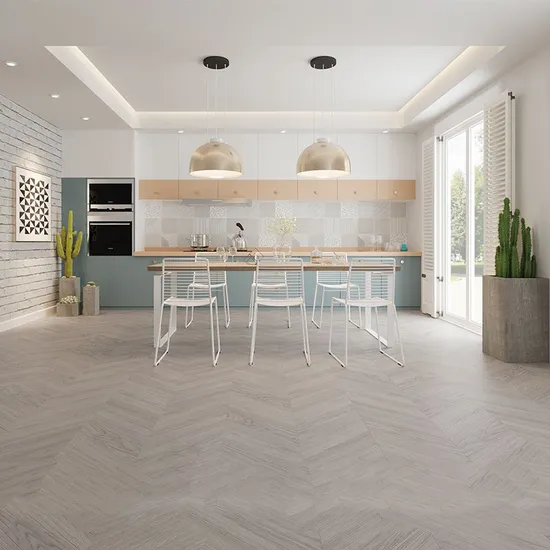 Wabi-Sabi Style Geothermal Floor Heating Wabi-Sabi Wind Pine Fishbone Floor Three-Layer Flooring