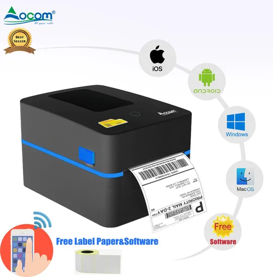 High Quality 4*6 Qr Code Packaging Label Printing Roll Paper Ship Sticker Label Printer Machine Impresoras Termicas