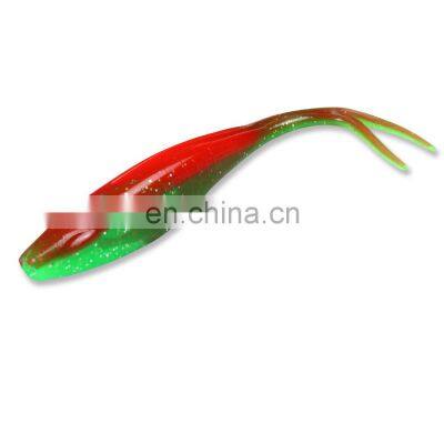 JOHNCOO New Products Popular 18cm 18g Double Colors Tpe Material Fork Tail Soft Bait Fishing Lure