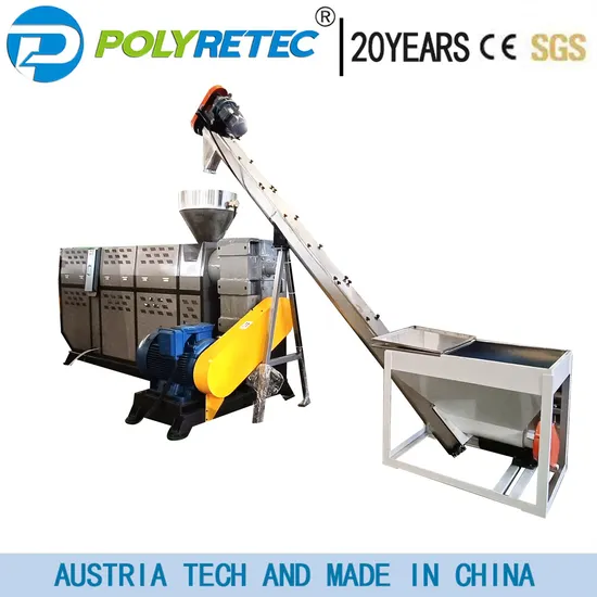 PTC 90 HDPE LDPE PP PE Rigid Plasic Flakes Pelletizing Line