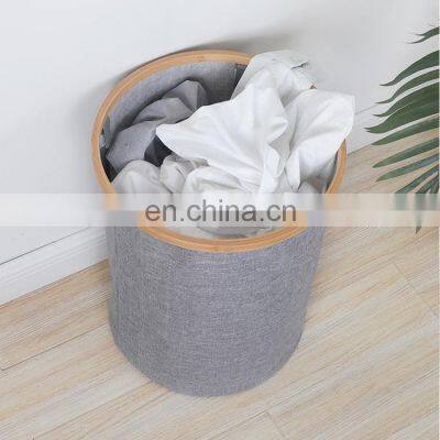 wholesale popular design folding laundry basket bins bamboo laundry hamper collapsible toys organizer storage kids