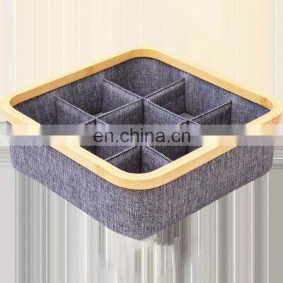 Box for socks bra no deformation framed underwear clothes grey storage organizer with compartment drawer bedroom shelf closest