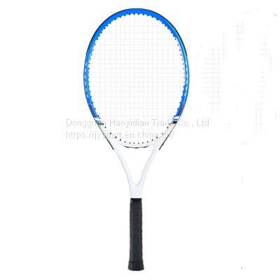 Aluminium graphite tennis racket OEM brand factory custom logo single person training racquet with ball set for beginner