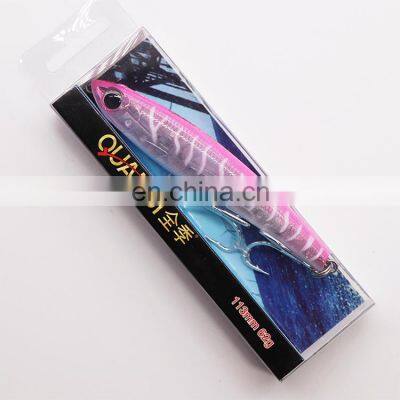 QUAN JI sinking pencil 113MM 62G Fishing Bait Lure Hooks Artificial Hard Minnow Fishing Lures