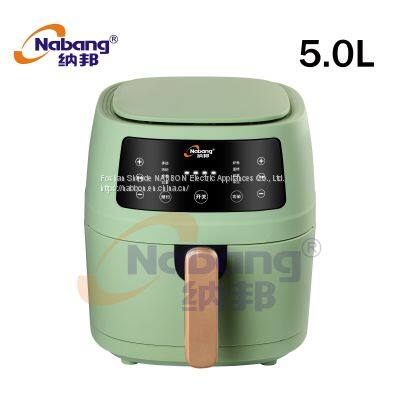 Automatic 5.0L 1350W Healthy Oil Free Cooking Digital Electric Oven Green Electric Air Fryer