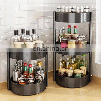 In Stock Kitchen Spice Jar Bottle Rack Multifunction Rotating Spice Storage Organizer Rack