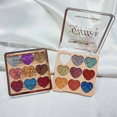 Factory Make up Products 9 Glitter Color Palette Eyeshadow High Pigmented Eyeshadow Palette La Sombra De Ojos
