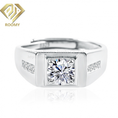 VVS1 Hiphop Moissanite Ring 925 Sterling Silver Wedding Diamond 11mm Engagement Moissanite Rings for Men