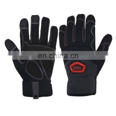 HANDLANDY Synthetic Padded Palm Patch with Silicon Coating Vibration-Resistant Mechanical Work Safety Working Gloves