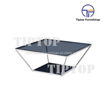 Marble stainless steel gold plated round luxury nordic wrought iron marble coffee table living room furniture
