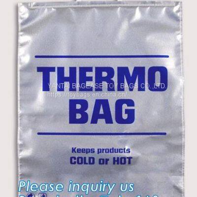 HANDLE HANDY Slider Zipper Handle Foil Thermal Cooler Bag, Reusable Insulated, Refrigerated Tote, Aluminum Foil, EPE Foam