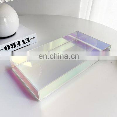 Storage Trays Color Glow Tea Perfume Vanity Trinket Tiered Candle Jewelry Decor Weed Decorative Organizer Storage Acrylic Trays