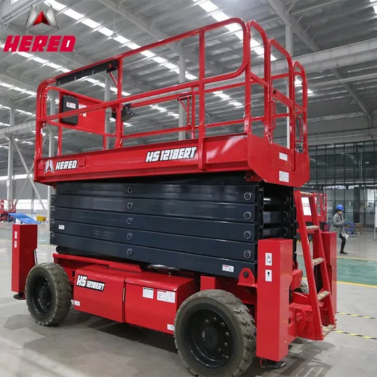 Warehouse Equipment Cargo Lift Platform 12m 14m Wheel Aerial Scissor Lift Table