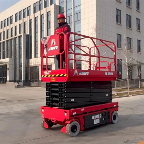 Hered Stock 12m CE Approved Self-Propelled Electric Lifting Platform / Scissor Lift