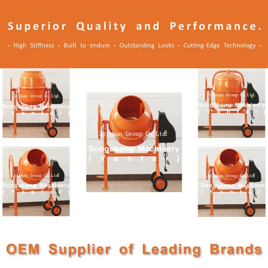 Cm280 (CM125-CM1200) Zhishan Electric Gasoline Diesel Portable Cement Concrete Mixer Machine